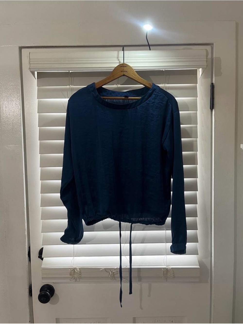 Aeropostale Navy Blue Long Sleeve Drawstring Blouse